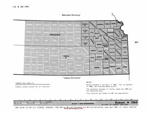 Map Guide To The U.S. Federal Censuses, Kansas 1860 -1920 Map Packet