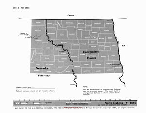 Map Guide To The U.S. Federal Censuses, North Dakota 1860 -1920 Map Packet