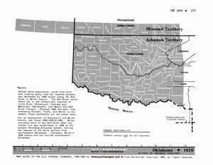 Map Guide To The U.S. Federal Censuses, Oklahoma 1820-1920 Map Packet