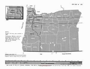 Map Guide To The U.S. Federal Censuses, Oregon 1850 -1920 Map Packet