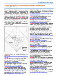 Online District Of Columbia Censuses & Substitutes - A Genealogists' Insta-Guide - PDF EBook