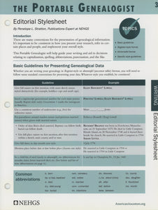 The Portable Genealogist: Editorial Stylesheet
