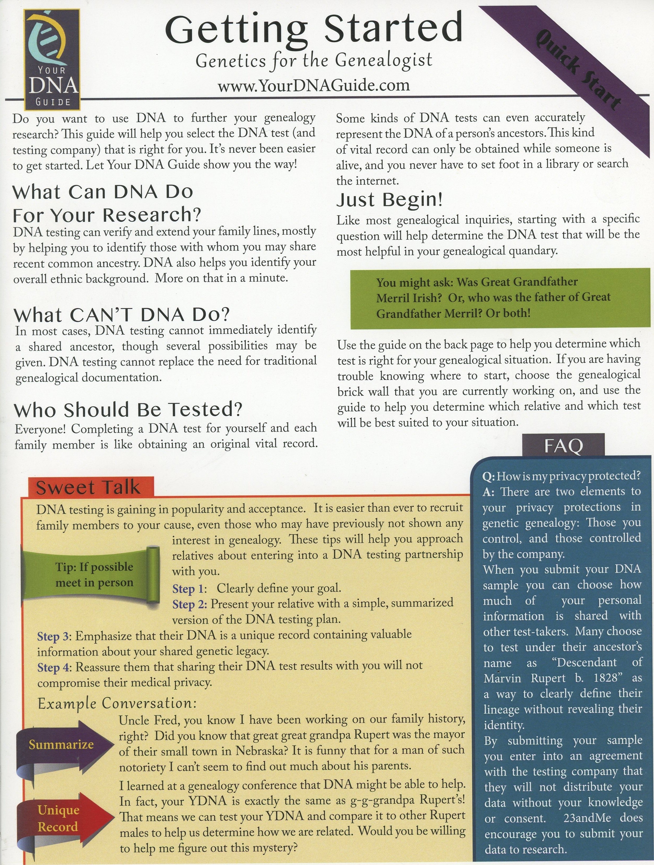 Getting Started, Genetics for the Genealogist