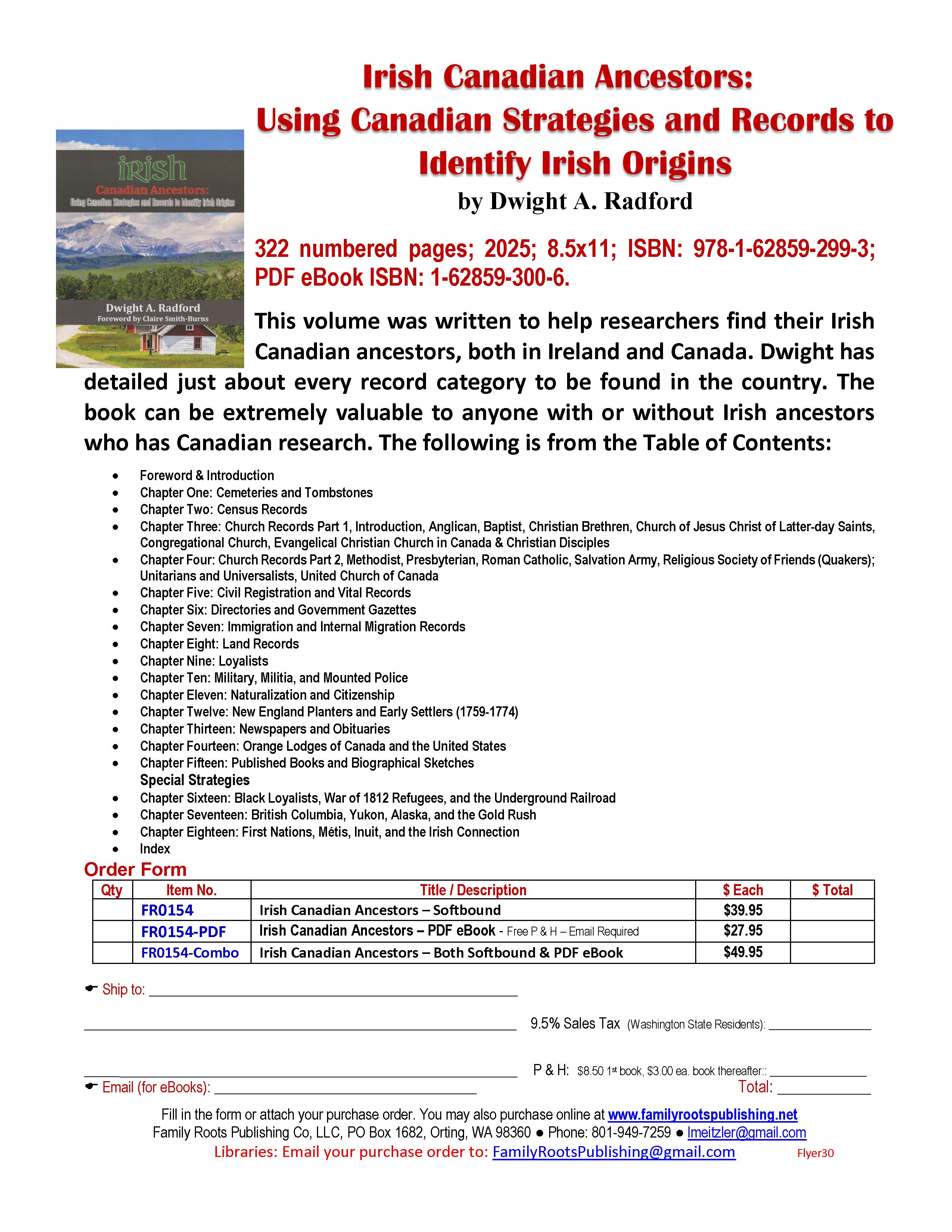 Free Flyer - Downloadable - Irish Canadian Ancestors Flyer