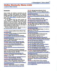 Online Kentucky Name Lists - A Genealogists' Insta-Guide - PDF EBook