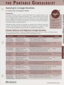 The Portable Genealogist: Applying to Lineage Societies