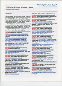 Online Maine Censuses & Substitute Name Lists, A Genealogists' Insta-Guide