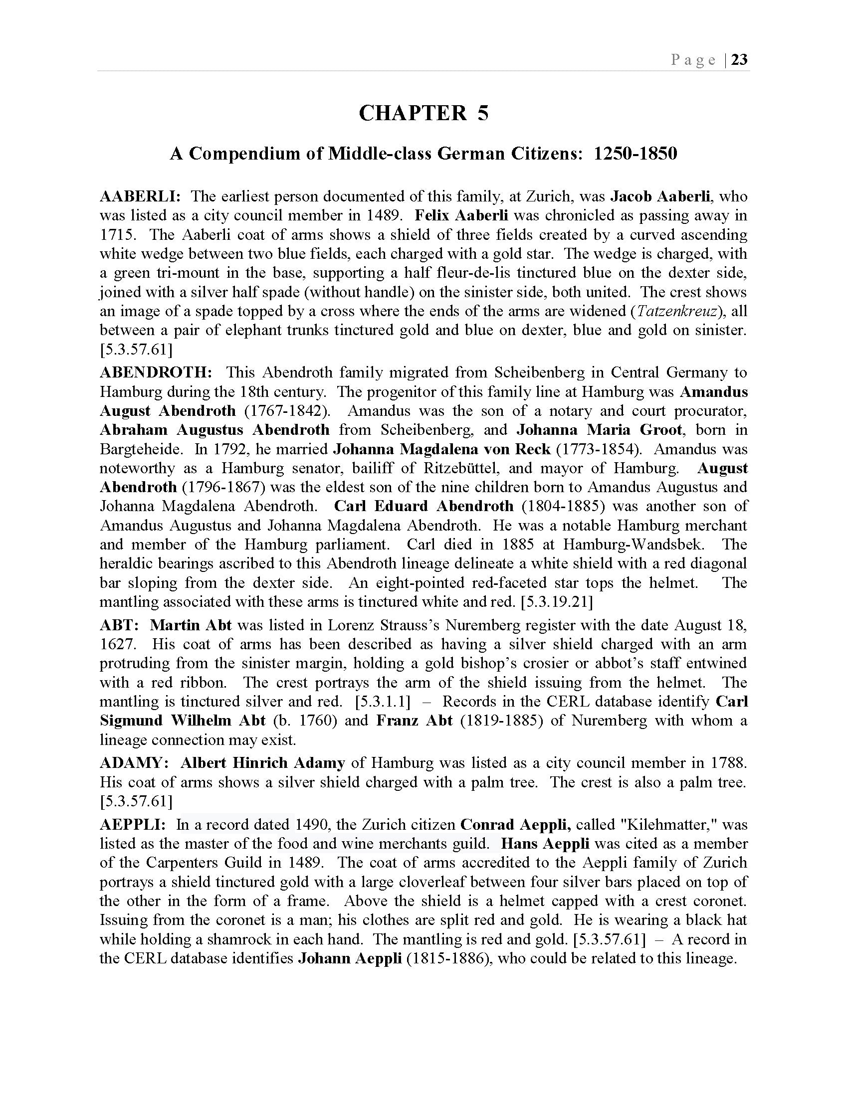 A Compendium of Middle-Class German Citizens: 1250-1850 - Volume Two