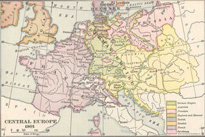 Central Europe in 1801 Map