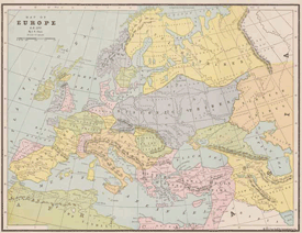 500 A. D. Map of Europe
