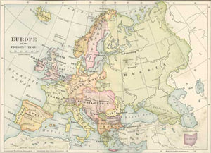Europe Map, 1918, After World War I