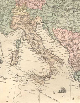 1873 Map of Italy