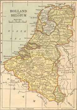 1882 Map of Holland & Belgium