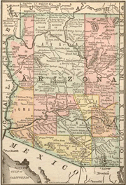 Arizona 1884 Map