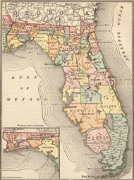 Florida 1884 Map