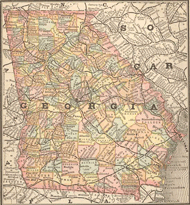 Georgia 1884 Map