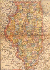 Illinois 1884 Map