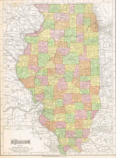 Illinois 1909 Map