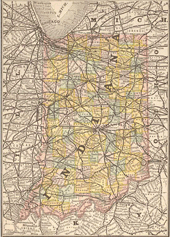 Indiana 1884 Map