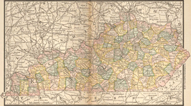 Kentucky 1884 Map
