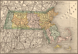 Massachusetts 1884 Map