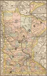 Minnesota 1884 Map