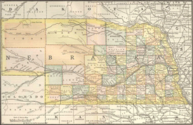 Nebraska 1884 Map