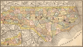 North Carolina 1884 Map