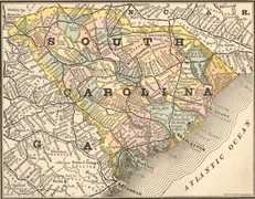 South Carolina 1884 Map