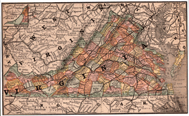 Virginia, 1884 Map