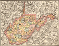 West Virginia 1884 Map
