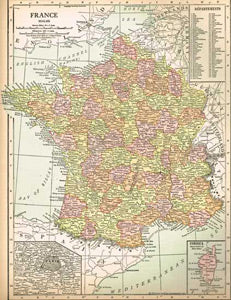 1915 Map of France