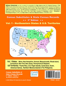 Census Substitutes & State Census Records, 3rd Edition, Vol. 1 - Northeastern States - SOFTBOUND