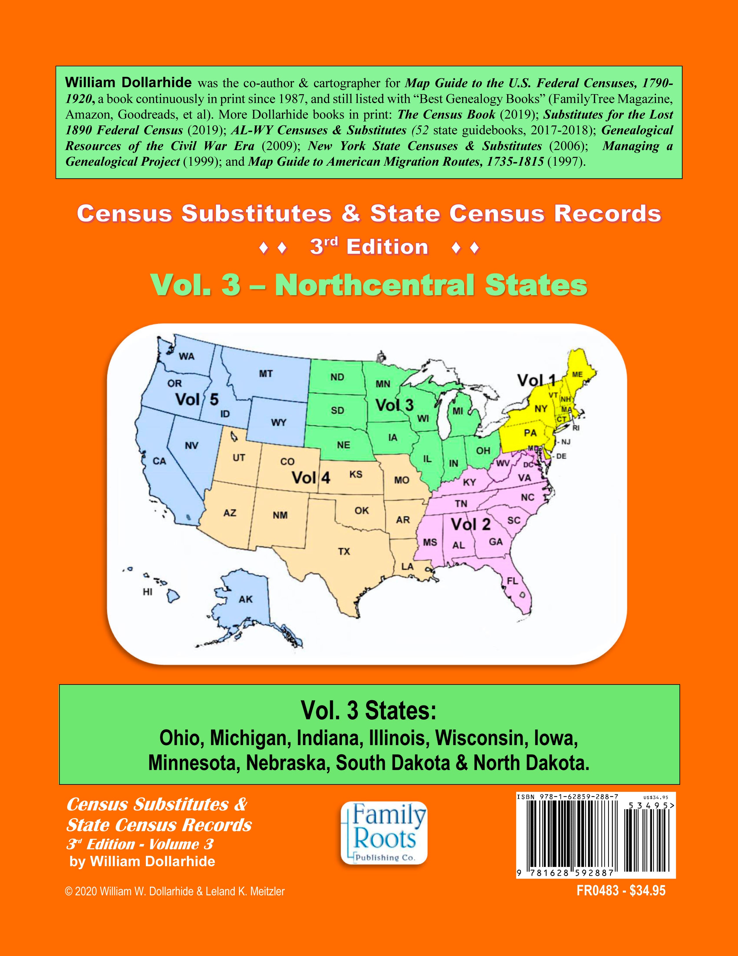 Census Substitutes & State Census Records, 3rd Edition, Vol. 3 - Northcentral States