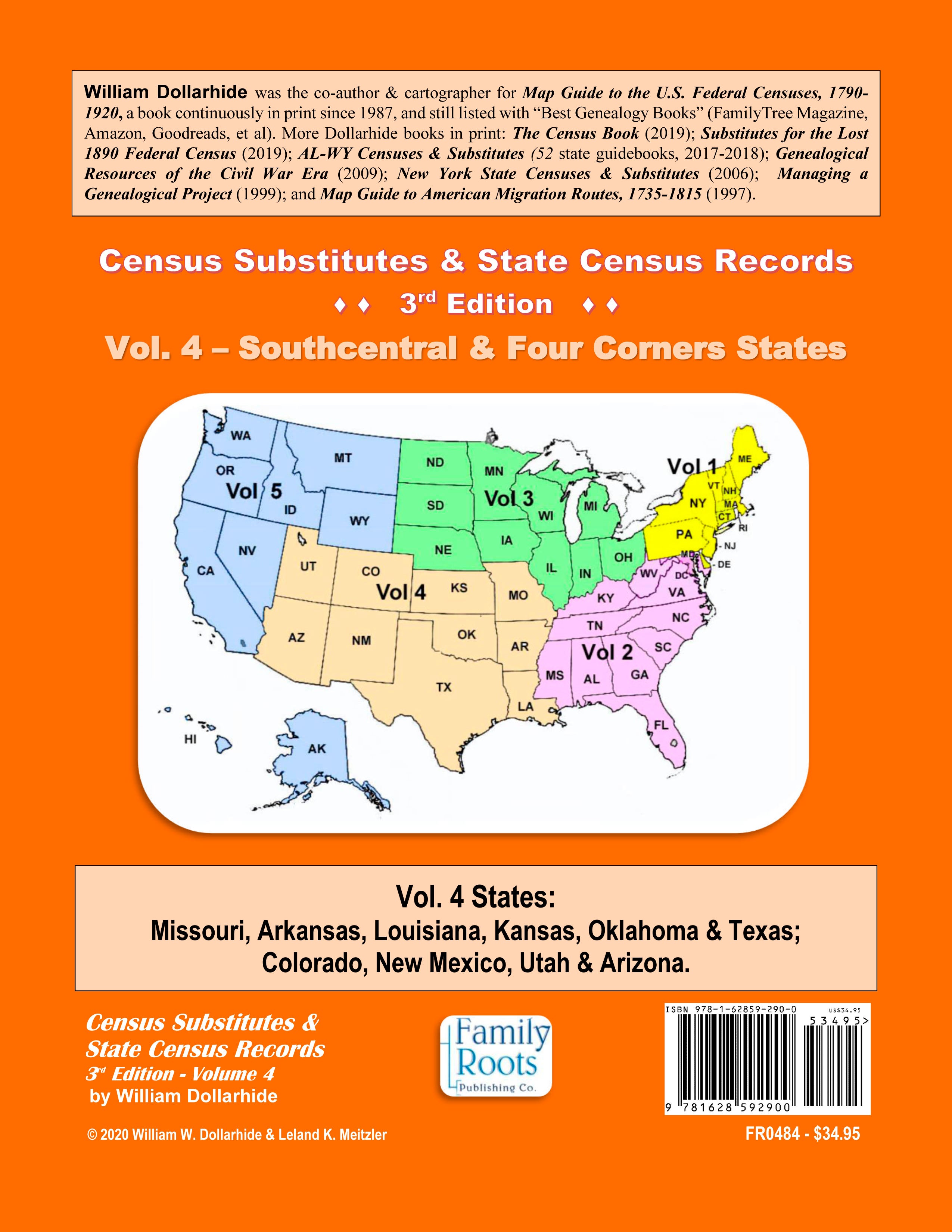 Census Substitutes & State Census Records, Third Edition, Volume 4 – Southcentral & Four Corners States - PDF eBOOK