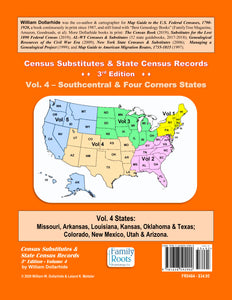 Census Substitutes & State Census Records, Third Edition, Volume 4 – Southcentral & Four Corners States - PDF eBOOK