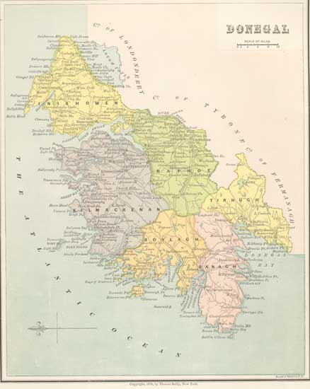 County Donegal, Ireland 1878 Map