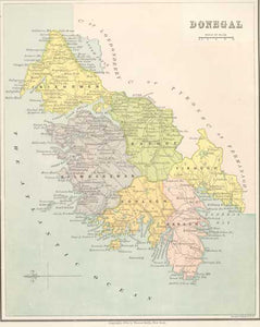 County Donegal, Ireland 1878 Map