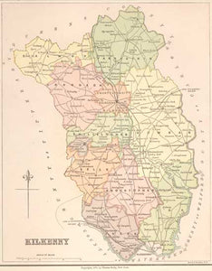 County Kilkenny, Ireland 1879 Map