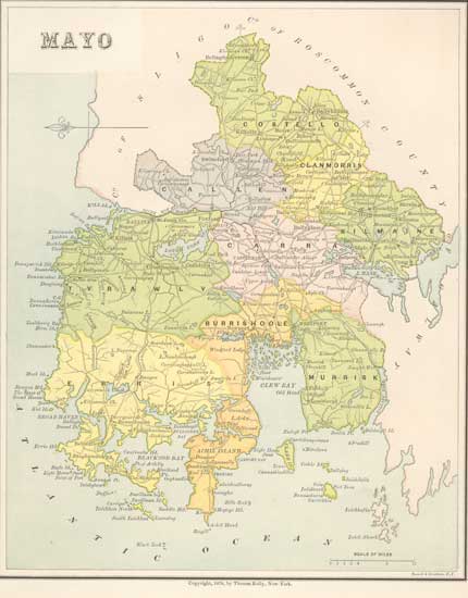 County Mayo, Ireland 1878 Map