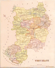 County Westmeath, Ireland 1879 Map
