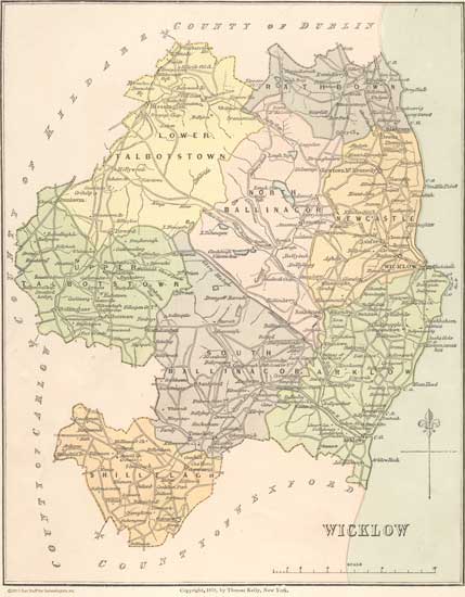 County Wicklow, Ireland 1878 Map