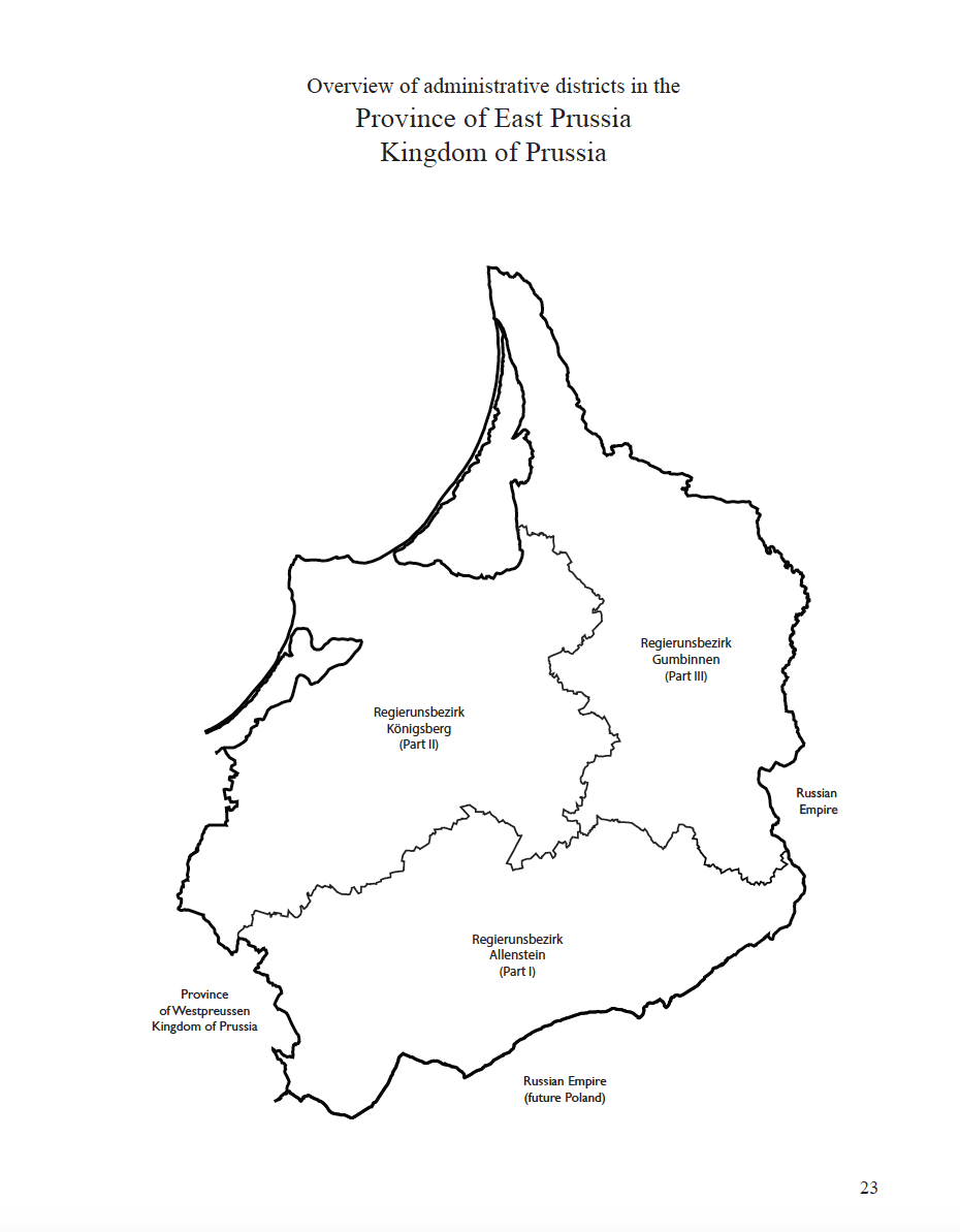 Map Guide to German Parish Registers - Vol. 46 – Kingdom of Prussia, Province of East Prussia I, Regierungsbezirk Allenstein - HARDBOUND