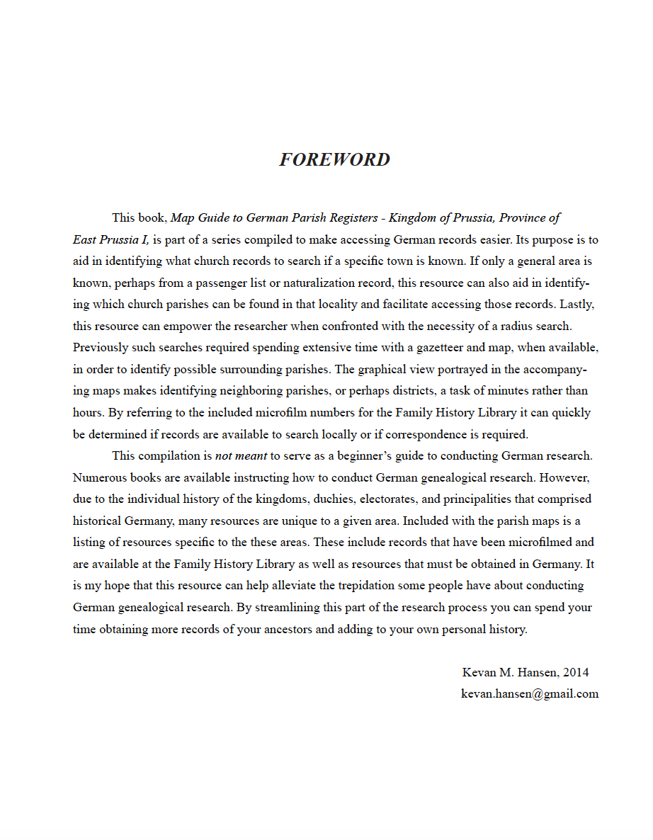 Map Guide to German Parish Registers - Vol. 46 – Kingdom of Prussia, Province of East Prussia I, Regierungsbezirk Allenstein - HARDBOUND