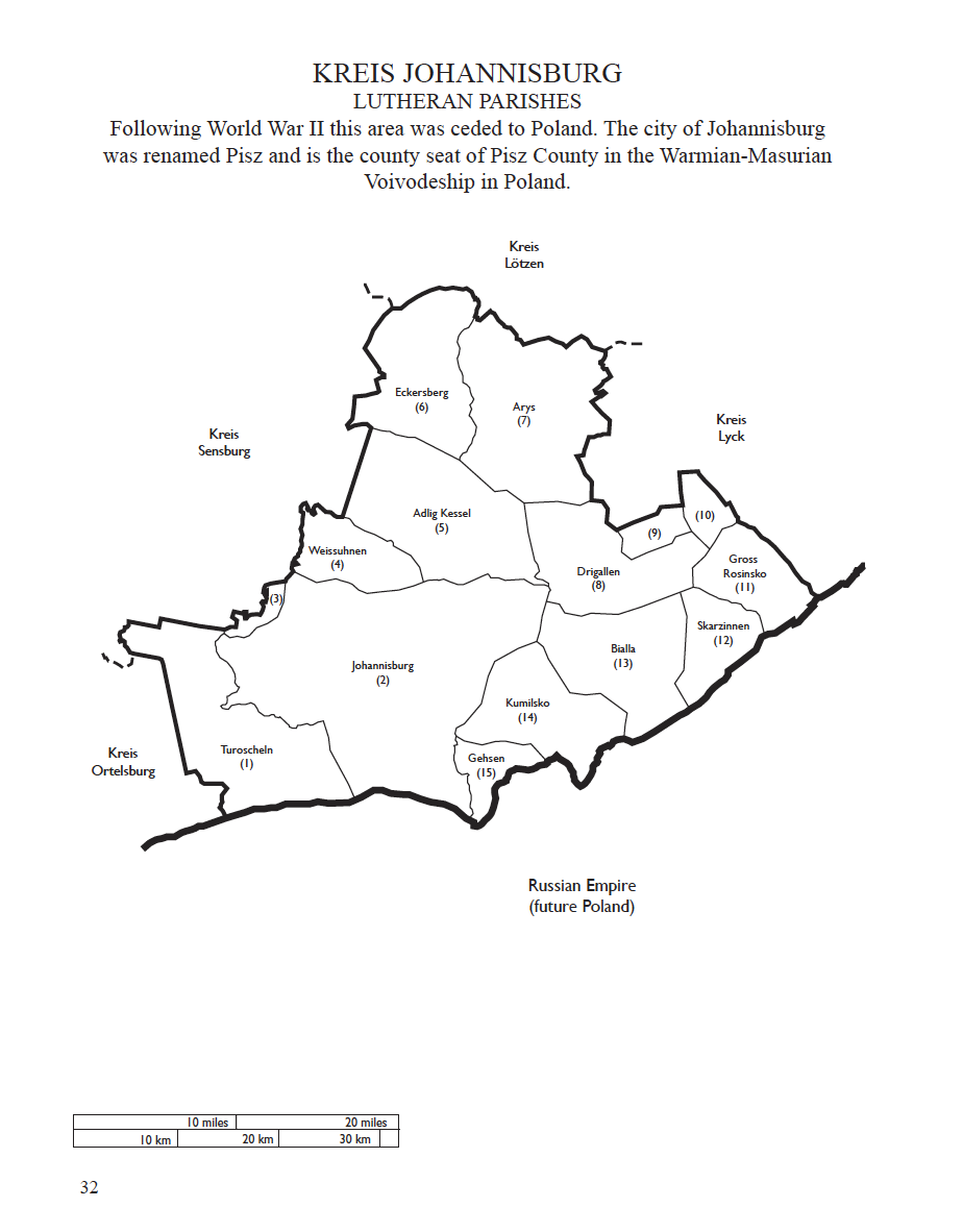 Map Guide to German Parish Registers - Vol. 46 – Kingdom of Prussia, Province of East Prussia I, Regierungsbezirk Allenstein - HARDBOUND