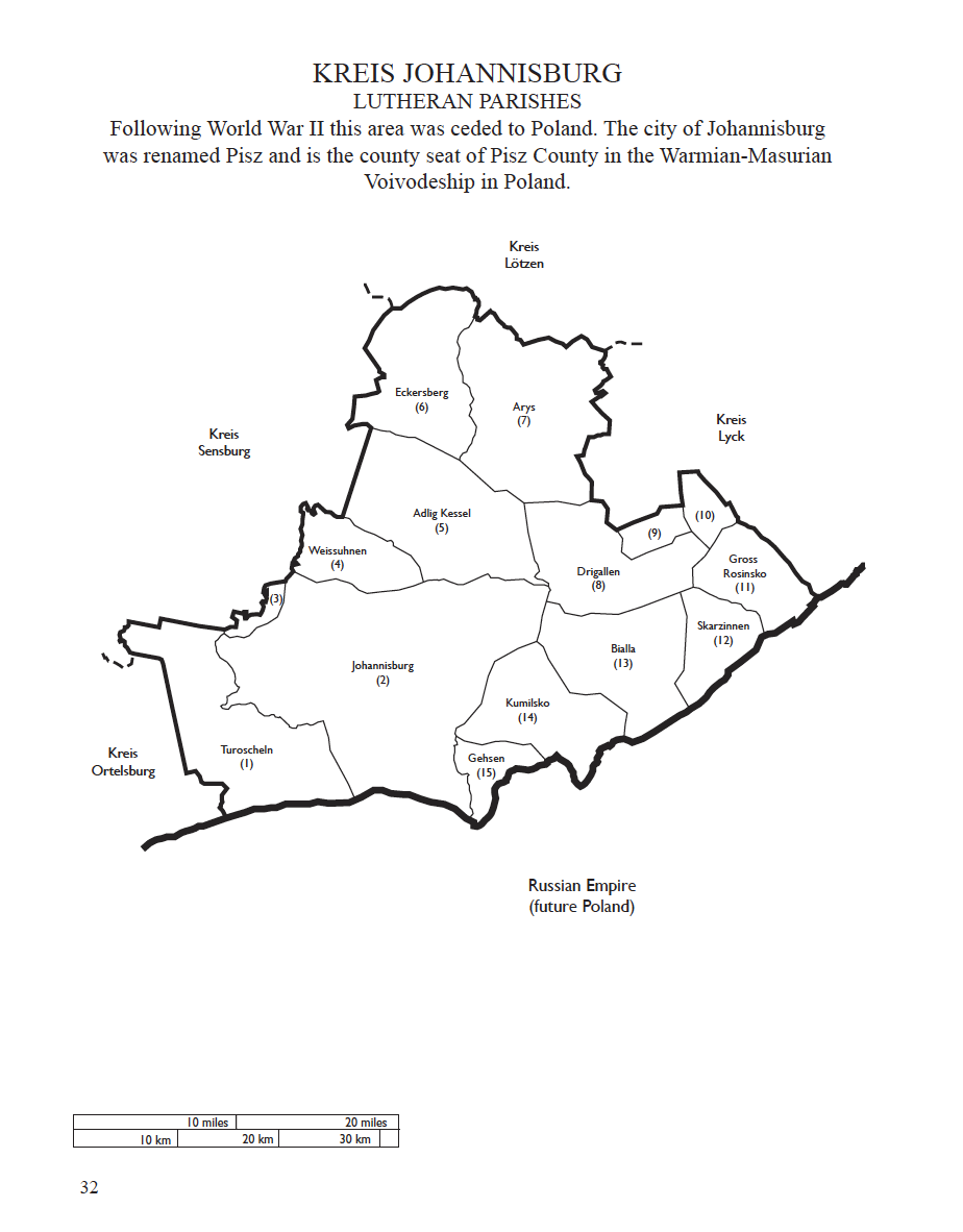 Map Guide to German Parish Registers - Vol. 46 – Kingdom of Prussia, Province of East Prussia I, Regierungsbezirk Allenstein - PDF eBook