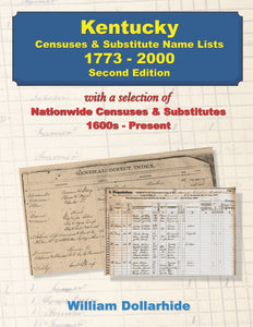 Kentucky Censuses & Substitute Name Lists 1773-2000, Second Edition - SOFTBOUND