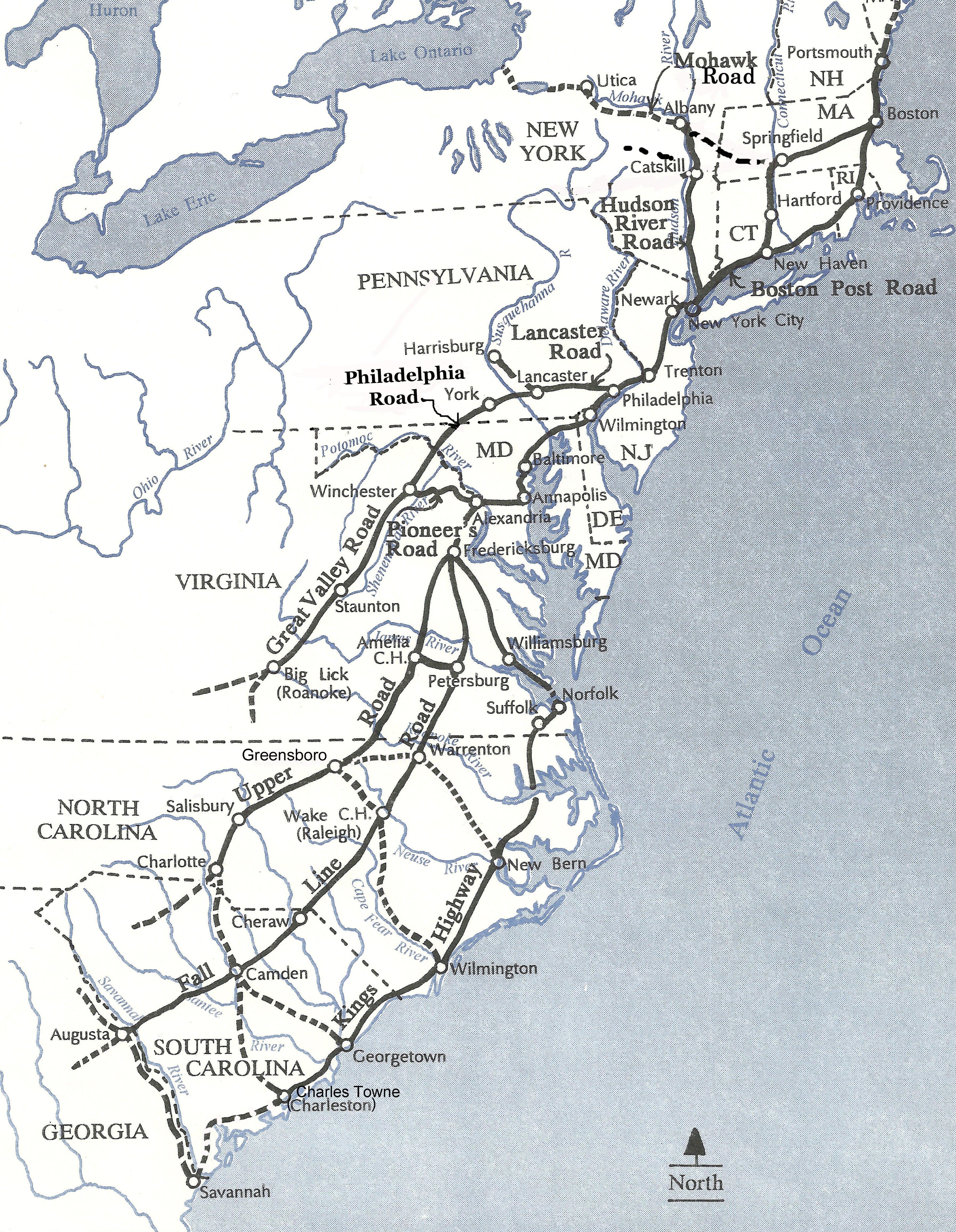 Map Guide to American Migration Routes, 1735-1815