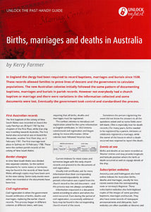 Handy Guide: Births, Marriages And Deaths In Australia