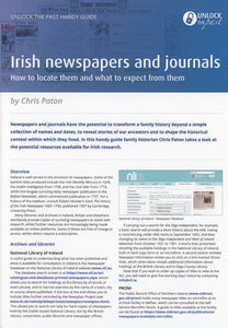 Handy Guide: Irish Newspapers and Journals: How to Locate Them and What to Expect from Them